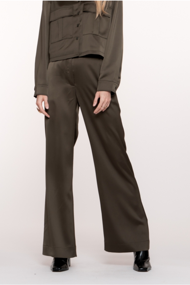 SATIN LOOK PANTALON 51612 21 Moss Green